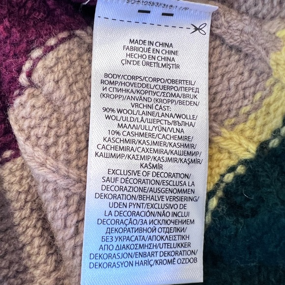 NWT Ralph Lauren Cable Knit Striped Cardigan Sweater 90% Wool 10% Cashmere SzXXL - Picture 3 of 12